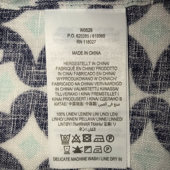 Boden Romaine Linen Sleeveless Top Navy, Diamond Drop Geometric - Size US 20 - Picture 9 of 11